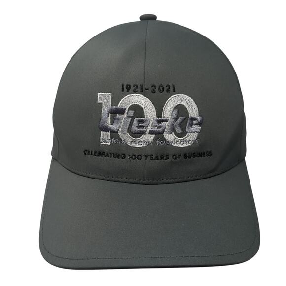 100 Gieske Fiited Baseball Cap Gray XL Embroidered Flexfit Delta Port Authority - Picture 1 of 9